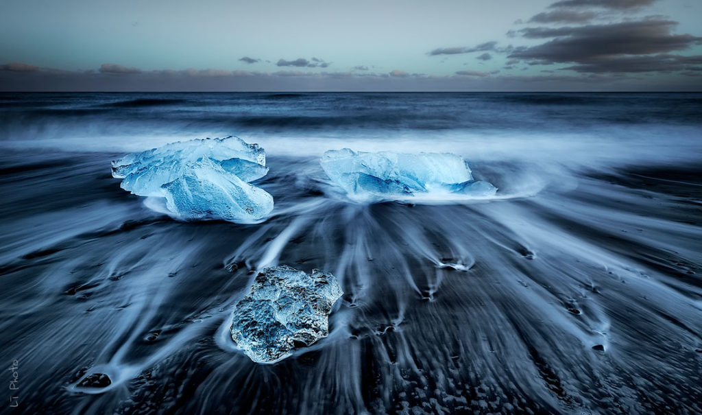 Islandia fotografiando lago Jokulsarlon